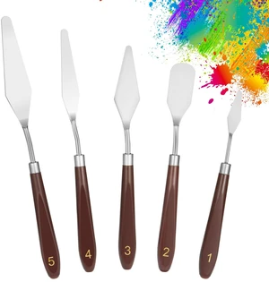 5pcs Palette Knife,Stainless Steel Spatula Palette Knife set, Pallet Knife,Painting Knives,Oil Painting Accessories for Oil, Canvas, Acrylic Painting By EGYPAMID 5pcs Palette Knife,Stainless Steel Spatula Palette Knife set, Pallet Knife,Painting Knives,Oil Painting Accessories for Oil, Canvas, Acrylic Painting By EGYPAMID