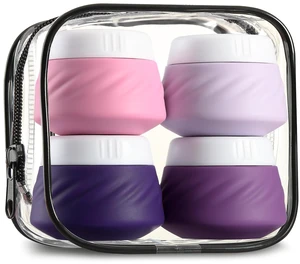 Travel Containers for Toiletries, Silicone Cream Jars TSA Approved Size with Clear Bag, Leak-proof Accessories Lid Cosmetic Face Body Hand (4 Pack), 30ml Travel Containers for Toiletries, Silicone Cream Jars TSA Approved Size with Clear Bag, Leak-proof Accessories Lid Cosmetic Face Body Hand (4 Pack), 30ml