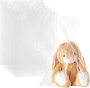 Yeaqee 100 Pcs Large Clear Plastic Bags 18" x 24" Flat Open Poly Plastic Packaging Wrap Bags for Bread Dough Clothes Packaging Storage Toy Popcorn 1.1 Mil Yeaqee 100 Pcs Large Clear Plastic Bags 18" x 24" Flat Open Poly Plastic Packaging Wrap Bags for Bread Dough Clothes Packaging Storage Toy Popcorn 1.1 Mil
