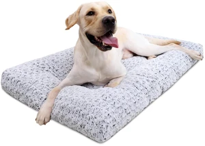 Washable Dog Bed Medium Size Dog Crate Bed Plush Pet Mat 35"x23" Gray Washable Dog Bed Medium Size Dog Crate Bed Plush Pet Mat 35"x23" Gray