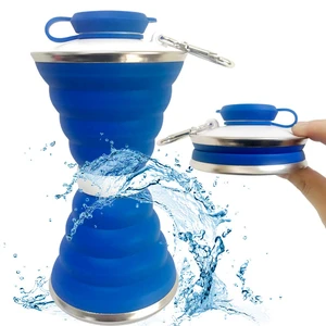 Collapsible Water Bottle, Camping Cup With Carabiner, Reuseable Silicone Foldable Leak Proof Portable Sports Travel Water Bottles For Outdoor, Travel Gym Hiking, BPA Free, Cycling Cups with Carabiner Collapsible Water Bottle, Camping Cup With Carabiner, Reuseable Silicone Foldable Leak Proof Portable Sports Travel Water Bottles For Outdoor, Travel Gym Hiking, BPA Free, Cycling Cups with Carabiner