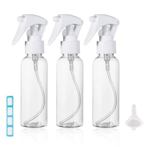 Size Spray Bottle, 3.4oz/100ml Plastic Fine Mist Spray Bottle Set, Refillable Liquid Containers, 3pcs Clear Trigger Sprayer with Funnel and Labels for Styling Kitchen Home Office Cleaning Size Spray Bottle, 3.4oz/100ml Plastic Fine Mist Spray Bottle Set, Refillable Liquid Containers, 3pcs Clear Trigger Sprayer with Funnel and Labels for Styling Kitchen Home Office Cleaning
