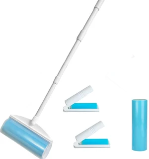 8 Inch Reusable Large Lint Roller, Washable Sticky Pet Hair Remover with Retractable Extendable Long Handle, Big Cleaning Tool for Clothes, Sofa, Carpet, Furniture, 1 Large, 1 Refill and 2 Mini Size 8 Inch Reusable Large Lint Roller, Washable Sticky Pet Hair Remover with Retractable Extendable Long Handle, Big Cleaning Tool for Clothes, Sofa, Carpet, Furniture, 1 Large, 1 Refill and 2 Mini Size