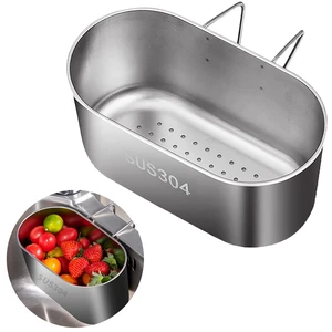 Stainless Steel Sink Drain Strainer Basket, Multifunction Hanging Sink Strainer Colander Drain Basket, Kitchen Sink Food Waste Filter and Vegetables Fruits Clean Stainless Steel Sink Drain Strainer Basket, Multifunction Hanging Sink Strainer Colander Drain Basket, Kitchen Sink Food Waste Filter and Vegetables Fruits Clean