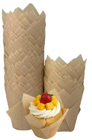 120Pcs Standard Tulip Cupcake Liners, Natural Muffin Baking Cups 120Pcs Standard Tulip Cupcake Liners, Natural Muffin Baking Cups
