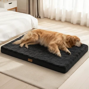 Orthopedic Large Dog Bed Washable Pet Crate Mat 36''X24'' Black Orthopedic Large Dog Bed Washable Pet Crate Mat 36''X24'' Black