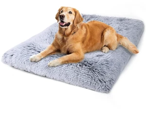 Large Dog Bed Crate Pad 35", Washable Soft Plush Pet Mats for Sleeping Grey Large Dog Bed Crate Pad 35", Washable Soft Plush Pet Mats for Sleeping Grey