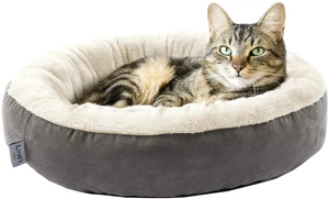 Round Donut Cat and Dog Cushion Bed, 20in Bed for Cats or Small Dogs, Anti-Slip & Water-Resistant Bottom, Super Soft Durable Fabric Pet Beds, Washable Luxury Cat & Dog Bed Gray Round Donut Cat and Dog Cushion Bed, 20in Bed for Cats or Small Dogs, Anti-Slip & Water-Resistant Bottom, Super Soft Durable Fabric Pet Beds, Washable Luxury Cat & Dog Bed Gray
