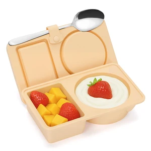 Silicone Snack Containers with Lids, Double Compartment Food Box | Double Compartment Design, Reusable Silicone Snack Box for Travel, Lunch, Gym and Everyday Food Storage Silicone Snack Containers with Lids, Double Compartment Food Box | Double Compartment Design, Reusable Silicone Snack Box for Travel, Lunch, Gym and Everyday Food Storage