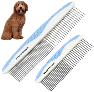 Metal Comb for Dogs, Dog Grooming Detangler Combs For Matted Hair, 2 Pack Metal Comb for Dogs, Dog Grooming Detangler Combs For Matted Hair, 2 Pack