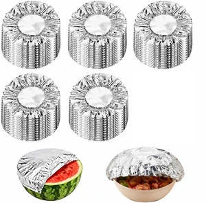 Reusable Aluminum Foil Food Covers, Reusable Elastic Food Storage Covers, Plastic Bowl Covers with Elastic Edging Stretch Plastic Wrap Bowl Covers (50PCS) Reusable Aluminum Foil Food Covers, Reusable Elastic Food Storage Covers, Plastic Bowl Covers with Elastic Edging Stretch Plastic Wrap Bowl Covers (50PCS)