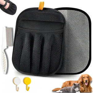 Pet Hair Removal Gloves for Cats & Dogs 2 Gloves, 2 Hangers & 1 Comb, Double-Sided Reusable Electrostatic Mitts for Couch, Carpet & Car Seat Pet Hair Removal Gloves for Cats & Dogs 2 Gloves, 2 Hangers & 1 Comb, Double-Sided Reusable Electrostatic Mitts for Couch, Carpet & Car Seat
