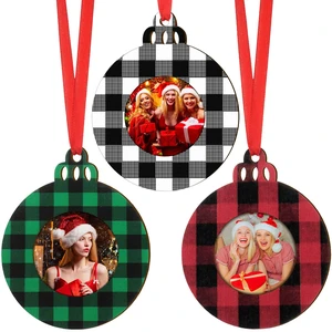 12 Pcs Christmas Photo Ornaments Picture Frame Ornaments for Christmas Tree Wooden Ball Plaid Hanging Decorations for Xmas Party Home Decor(Red and Black, Black and White, Green) 12 Pcs Christmas Photo Ornaments Picture Frame Ornaments for Christmas Tree Wooden Ball Plaid Hanging Decorations for Xmas Party Home Decor(Red and Black, Black and White, Green)