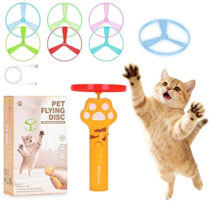 Wortade Cat Fetch Toy Launcher,Interactive Flying Disc Launcher Toy, Yellow Wortade Cat Fetch Toy Launcher,Interactive Flying Disc Launcher Toy, Yellow