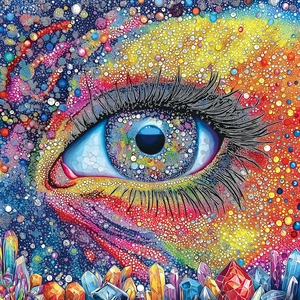 Blueforest 500 Piece Jigsaw Puzzle for Adults, Abstract Rainbow Eye Design Blueforest 500 Piece Jigsaw Puzzle for Adults, Abstract Rainbow Eye Design