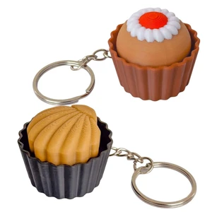 2Pcs Cute Dessert & Chocolate Shaped Fidget Keychain Clicker Toy - Portable Clicky Fidget for Stress Relief, ADHD, Anxiety, Realistic Food Design, Decompression Clicker Toys (Black B) 2Pcs Cute Dessert & Chocolate Shaped Fidget Keychain Clicker Toy - Portable Clicky Fidget for Stress Relief, ADHD, Anxiety, Realistic Food Design, Decompression Clicker Toys (Black B)