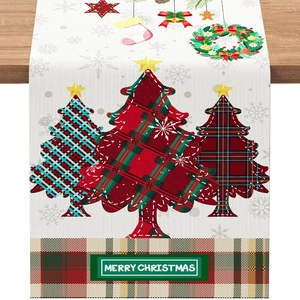 13x72 Inch Christmas Table Runner, Merry Christmas Table Decorations for Kitchen Dinning, Seasonal Winter Christmas Decorations Indoor for Home Party 13x72 Inch Christmas Table Runner, Merry Christmas Table Decorations for Kitchen Dinning, Seasonal Winter Christmas Decorations Indoor for Home Party