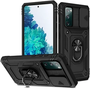 for Samsung S20 FE 5G Case, Samsung Galaxy S20 FE Case with Slide Camera Cover, Military-Grade Heavy Duty Magnetic Kickstand Car Mount Protective Case for Galaxy S20 FE 5G, Black for Samsung S20 FE 5G Case, Samsung Galaxy S20 FE Case with Slide Camera Cover, Military-Grade Heavy Duty Magnetic Kickstand Car Mount Protective Case for Galaxy S20 FE 5G, Black