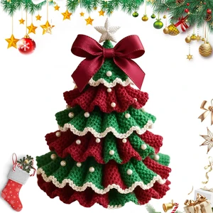 Lucift DIY Crochet Christmas Tree Kit,Handmade Holiday Decoration Set, Beginner Christmas Kit,Tree Bow Pearl Embellishment,Christmas Craft Kit with Hook,Beads & Instructions (Red+Green) Lucift DIY Crochet Christmas Tree Kit,Handmade Holiday Decoration Set, Beginner Christmas Kit,Tree Bow Pearl Embellishment,Christmas Craft Kit with Hook,Beads & Instructions (Red+Green)