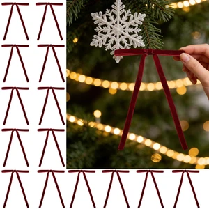 THARAHT 12pcs Christmas Velvet Ribbon Bows for Christmas Tree Gift Wrapping Wreath Home Front Door Fireplace Holiday Party Decorations (3/8'' Width, 5 * 7 inch) THARAHT 12pcs Christmas Velvet Ribbon Bows for Christmas Tree Gift Wrapping Wreath Home Front Door Fireplace Holiday Party Decorations (3/8'' Width, 5 * 7 inch)