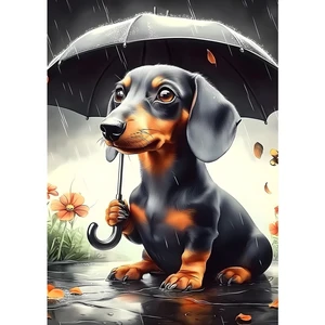 MXJSUA DIY Diamond Painting Kits for Adults, Umbrella Dachshund Dog Diamond Gem Art Painting for Beginners, Diamond Picture with Full Round Drill Dots Craft Set Gift, 12x16 Inch MXJSUA DIY Diamond Painting Kits for Adults, Umbrella Dachshund Dog Diamond Gem Art Painting for Beginners, Diamond Picture with Full Round Drill Dots Craft Set Gift, 12x16 Inch