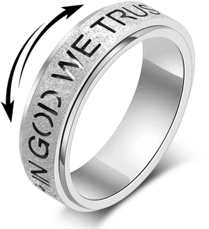 Fidget Toys Adults SpinnerAnxiety Spinning Thumb Band in God We Trust Stainless Steel for Women Men Relief Silver Size 10 (Silver, Size 6) Fidget Toys Adults SpinnerAnxiety Spinning Thumb Band in God We Trust Stainless Steel for Women Men Relief Silver Size 10 (Silver, Size 6)