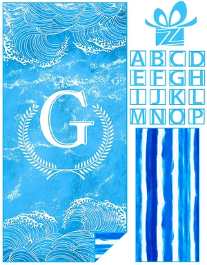 Personalized Monogrammed Thin Beach Towel Sand Free Quick Dry Super Absorbent Customized Initial Letter Lightweight Oversized Pool Swim Microfiber Towels G Gifts for Women Personalized Monogrammed Thin Beach Towel Sand Free Quick Dry Super Absorbent Customized Initial Letter Lightweight Oversized Pool Swim Microfiber Towels G Gifts for Women