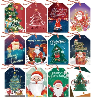 GZCQLKOR 120 Pcs Christmas Gift Tags, Christmas Hanging Tag Label for Christmas DIY Decorations Present Wrapping, with 20m / 66ft Christmas Ribbons, Gift Decoration, 12 Styles GZCQLKOR 120 Pcs Christmas Gift Tags, Christmas Hanging Tag Label for Christmas DIY Decorations Present Wrapping, with 20m / 66ft Christmas Ribbons, Gift Decoration, 12 Styles