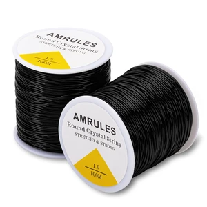 1mm Elastic String for Bracelets, Black, 2 Rolls 1mm Elastic String for Bracelets, Black, 2 Rolls