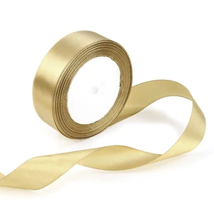 1 Roll Gold Double Faced Satin Ribbon 24 Yards Satin Fabric Silk Ribbon Use for Crafts, Bows Bouquet, Gift Wrapping, Wedding Decoration, Flower Bouquet, Holiday Decorating (1 Inch /2.5cm Wide) 1 Roll Gold Double Faced Satin Ribbon 24 Yards Satin Fabric Silk Ribbon Use for Crafts, Bows Bouquet, Gift Wrapping, Wedding Decoration, Flower Bouquet, Holiday Decorating (1 Inch /2.5cm Wide)