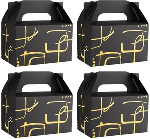 10 PCS Black Gable Favor Treat Boxes, 6.5 x 4 x 4 Inches, Geometry 10 PCS Black Gable Favor Treat Boxes, 6.5 x 4 x 4 Inches, Geometry