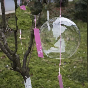 Transparent Glass Wind Chime for Patio Garden Office Home Decor (Round 55) Transparent Glass Wind Chime for Patio Garden Office Home Decor (Round 55)