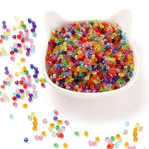 Mixed Color Glass Diamond Beads, 1500Pcs, 4mm Faceted, 1mm Hole Mixed Color Glass Diamond Beads, 1500Pcs, 4mm Faceted, 1mm Hole