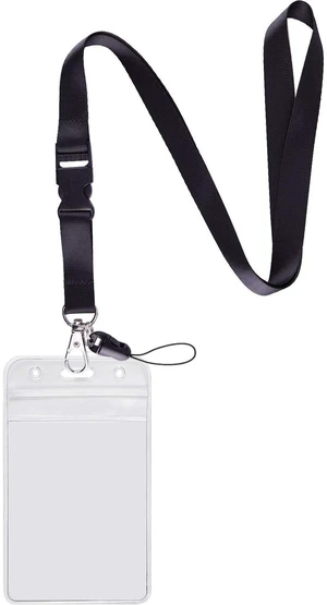1Pack Vertical ID Badge Holder with Black Lanyard,Quick Release 1Pack Vertical ID Badge Holder with Black Lanyard,Quick Release