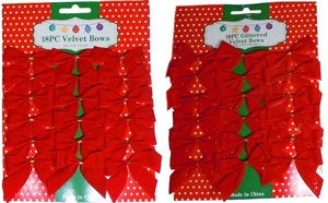 of 36-2.5" Mini Red Velvet 2 Loop Bow (36 Pack) W/Gold Foil Tie Back By Black Duck Brand of 36-2.5" Mini Red Velvet 2 Loop Bow (36 Pack) W/Gold Foil Tie Back By Black Duck Brand