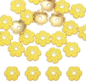 20 Pcs 8.5x2 mm Flower Beads Caps, Enamel Little Floral Bead End Spacers Jewelry Making Supplies Charm for DIY Bracelet Earring Necklace Hair Pin Accessory (Yellow) 20 Pcs 8.5x2 mm Flower Beads Caps, Enamel Little Floral Bead End Spacers Jewelry Making Supplies Charm for DIY Bracelet Earring Necklace Hair Pin Accessory (Yellow)