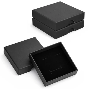 2 Pack Jewelry Gift Boxes, Square Small Gifts Boxes with Lids, 3.15x3.15x0.6 Inch Cardboard Jewelry Box for Bracelets Earrings Necklaces Jewelrys Gift (Black) 2 Pack Jewelry Gift Boxes, Square Small Gifts Boxes with Lids, 3.15x3.15x0.6 Inch Cardboard Jewelry Box for Bracelets Earrings Necklaces Jewelrys Gift (Black)
