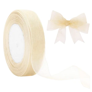 Ivory White Organza Chiffon Ribbon 1/2 in X 50 Yard Sheer Ribbon Ivory White Organza Chiffon Ribbon 1/2 in X 50 Yard Sheer Ribbon
