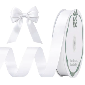 Double Faced White Satin Ribbon 5/8 Inch 60 Yards for Gift Wrapping Double Faced White Satin Ribbon 5/8 Inch 60 Yards for Gift Wrapping