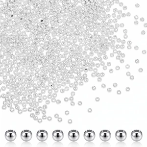 2000pcs 3mm Silver Round Spacer Beads Smooth for Jewelry Making | ABS Spacer Beads Silver Plated Loose Connector Beads Seamless Ball Beads DIY Necklace Layered Bracelet Craft Supplies 2000pcs 3mm Silver Round Spacer Beads Smooth for Jewelry Making | ABS Spacer Beads Silver Plated Loose Connector Beads Seamless Ball Beads DIY Necklace Layered Bracelet Craft Supplies