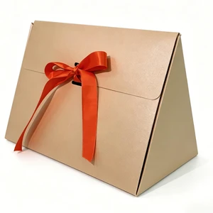QDHATYME Triangle Gift Box with Ribbon, 10.3"x5.7"x7" Shaped Gift Bag Reusable Cardboard Treat Boxes for Birthday, Wedding, Bridal Shower - Luxury Party Favor Bags for Candy, Cookies & Small Gift QDHATYME Triangle Gift Box with Ribbon, 10.3"x5.7"x7" Shaped Gift Bag Reusable Cardboard Treat Boxes for Birthday, Wedding, Bridal Shower - Luxury Party Favor Bags for Candy, Cookies & Small Gift