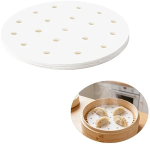 100 PCS 8-Inch Perforated Parchment Paper Sheets, Disposable Bamboo Steamer Liners for Dumplings, Buns, Dim Sum, Air Fryer & Microwave Safe, Non-Stick Food-Grade Cooking Sheets 100 PCS 8-Inch Perforated Parchment Paper Sheets, Disposable Bamboo Steamer Liners for Dumplings, Buns, Dim Sum, Air Fryer & Microwave Safe, Non-Stick Food-Grade Cooking Sheets