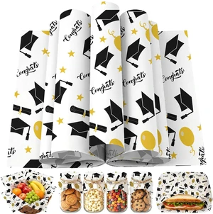 150 Sheets Graduation Wax Paper for Food Deli, 9.8 x 8.3'' Graduate Cap Diploma Scroll Ballloons Greaseproof Wrapping Paper for 2026 Graduate Sandwich Picnic Basket Liner Party Supplies (Black) 150 Sheets Graduation Wax Paper for Food Deli, 9.8 x 8.3'' Graduate Cap Diploma Scroll Ballloons Greaseproof Wrapping Paper for 2026 Graduate Sandwich Picnic Basket Liner Party Supplies (Black)