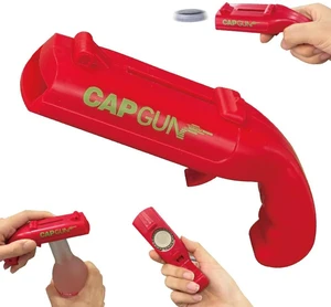 Cap Shooting Bottle Opener Gun - Launches Caps for World Cup Parties, BBQs & Adult Gatherings, Fun Gadget for Men, Unique Gag Gift for Sports Events (1 pc red) Cap Shooting Bottle Opener Gun - Launches Caps for World Cup Parties, BBQs & Adult Gatherings, Fun Gadget for Men, Unique Gag Gift for Sports Events (1 pc red)