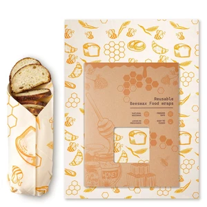 Beeswax Wraps for Food Reusable Beeswax Bread Bag & Sandwich Wrap Beeswax Wraps for Food Reusable Beeswax Bread Bag & Sandwich Wrap