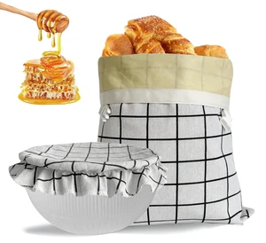 Beeswax Bread Bags for Homemade Bread and Bowl Cover Reusable Bread Baker Set Sourdough Bags Beeswax Bread Bags for Homemade Bread and Bowl Cover Reusable Bread Baker Set Sourdough Bags