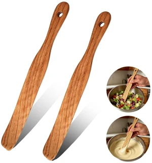 2 Pack Long Handle Spurtle for Sourdough Starter, Wooden Dough Mixer Set 2 Pack Long Handle Spurtle for Sourdough Starter, Wooden Dough Mixer Set
