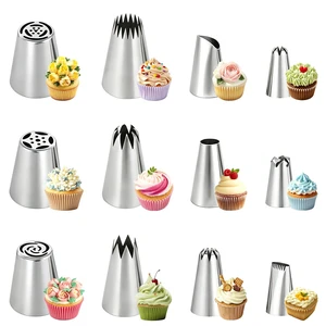 12PCS Piping Tips Set, Stainless Steel Cake Decorating Tips, Russian Nozzles Frosting Icing Tip Tools, Baking Supplies for Cookie Cupcake 12PCS Piping Tips Set, Stainless Steel Cake Decorating Tips, Russian Nozzles Frosting Icing Tip Tools, Baking Supplies for Cookie Cupcake