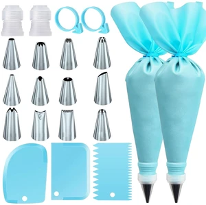 21Pcs Cake Decorating Tools: Reusable Pastry Bags & Tips Kit 21Pcs Cake Decorating Tools: Reusable Pastry Bags & Tips Kit