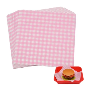 100 Pcs Wax Paper Sheets, 7''x7'' Disposable Greaseproof Basket Liners, Pink Deli Paper Sheets for Hot Dog/BBQ/Picnic/Food Truck/Party 100 Pcs Wax Paper Sheets, 7''x7'' Disposable Greaseproof Basket Liners, Pink Deli Paper Sheets for Hot Dog/BBQ/Picnic/Food Truck/Party